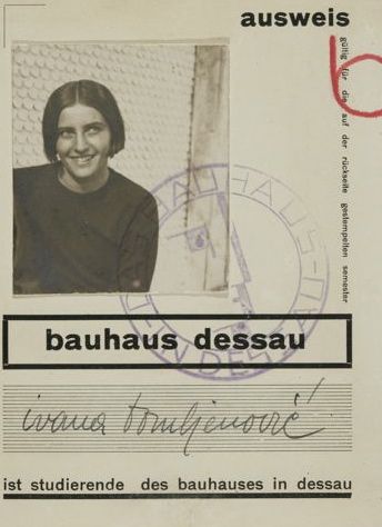 Bauhaus-Ausweis von Ivana Tomljenović, Dessau, 1929–1930.