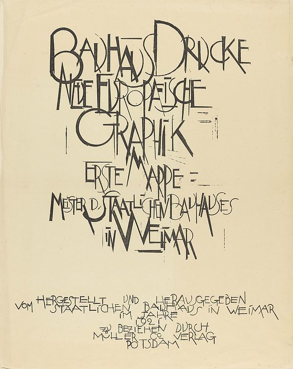 Bauhaus Drucke, Neue Europäische Graphik, Erste Mappe: Meister des Staatlichen Bauhauses in Weimar, Gestaltung: Lyonel Feininger / Herstellung: Otto Dorfner, 1921.
