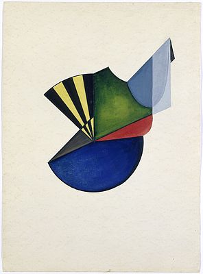 „Hauptspannungen in Farbe übersetzt“, Arbeit aus dem Unterricht Kandinsky, Autor: Heinrich Neuy, Bauhaus Dessau, 1930.