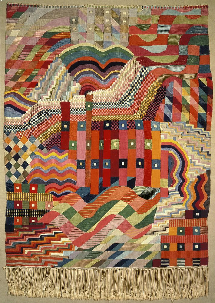 Schlitzgobelin Rot-Grün, Autor: Gunta Stölzl, 1927/1928.