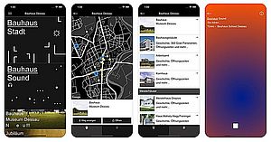 Die kostenfreie App „Bauhaus Dessau“ begleitet Sie bei einer Erkundungstour durch die Bauhausstadt Dessau.