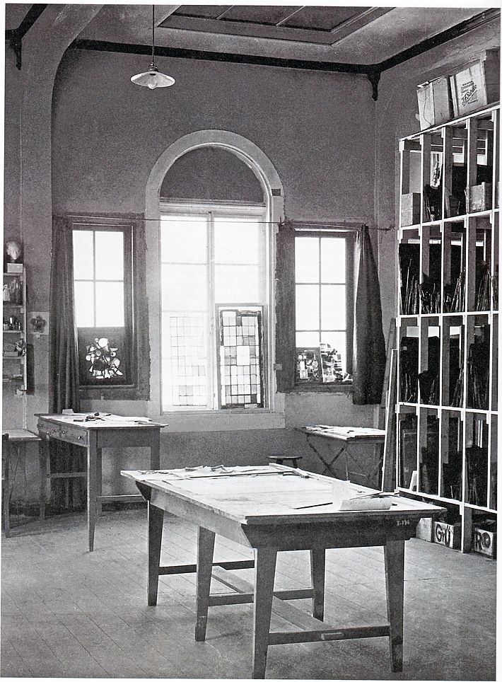 Werkstatt für Glas- und Wandmalerei, Bauhaus Weimar, um 1923.
