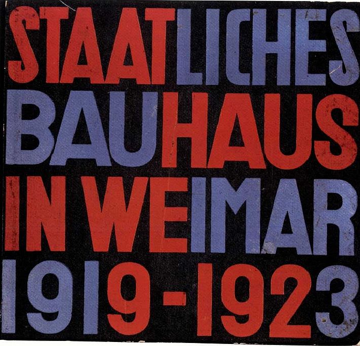 Staatliches Bauhaus in Weimar 1919-1923, Publikation zur Bauhaus-Ausstellung in Weimar, Einbandentwurf: Herbert Bayer / Typografie: László Moholy-Nagy, 1923.